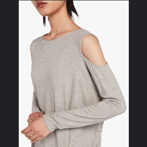 <All Saints> Esther Cold-Shoulder Grey Jersey Dress - Picture 6 of 16